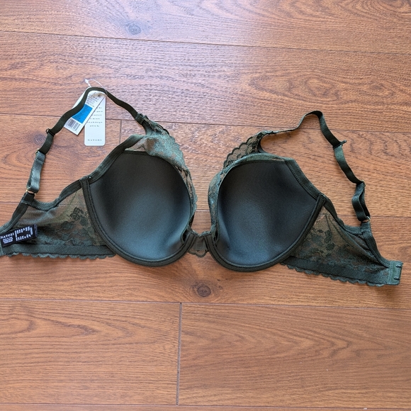 Natori Cherry Blossom Plunge Convertible Underwire Bra Pesto 32DDD 32E UK NWT - Picture 7 of 10